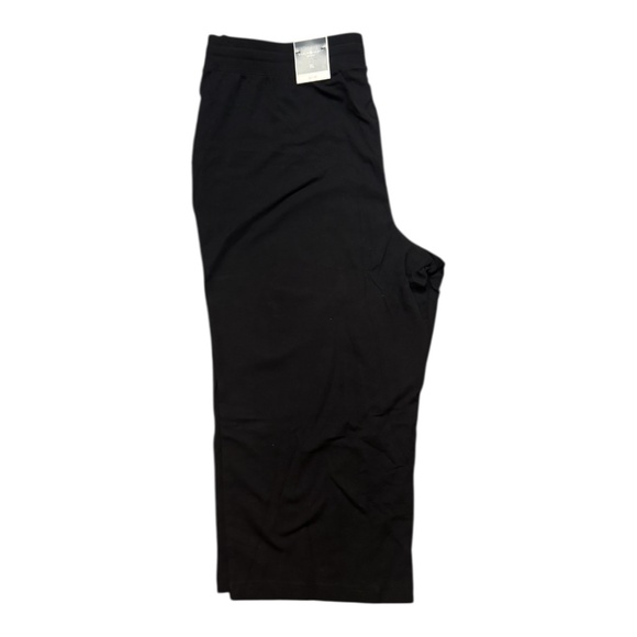 Black Capri Cotton Pants w/Tie String Front - Picture 3 of 5